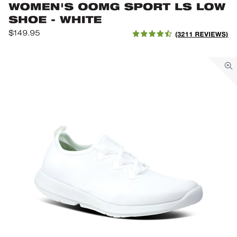 Oofos Sport LS Low Women's Shoe - White